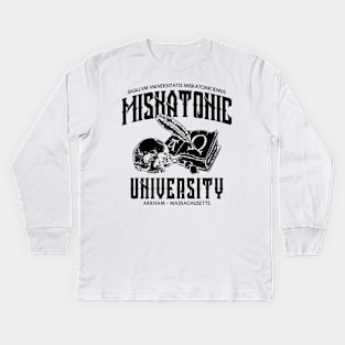 Miskatonic University Black Kids Long Sleeve T-Shirt